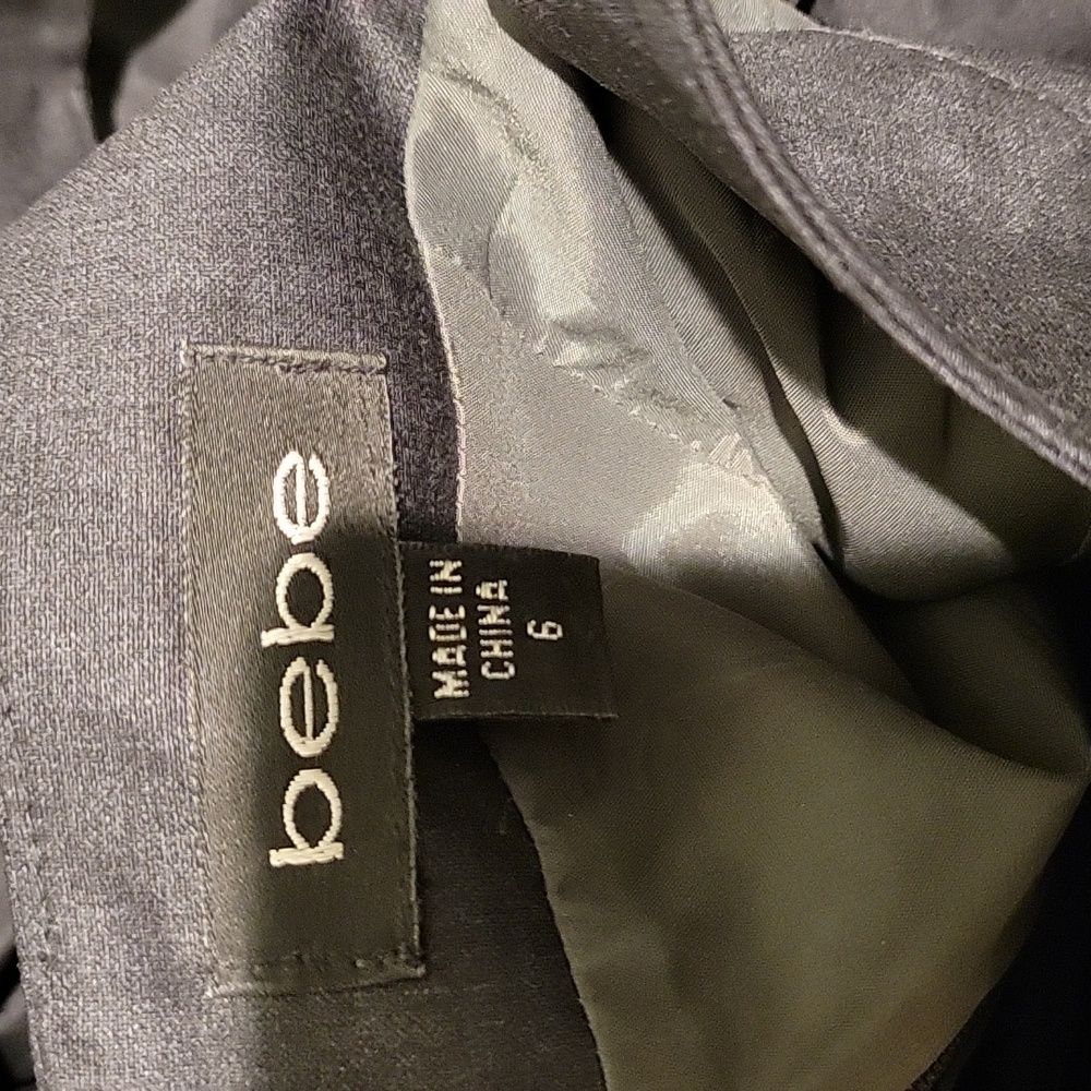 bebe 2 Piece Set. Dark Gray Tailored Women's Blazer and Dress Set - Picture 13 of 13